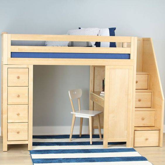 Κρεβάτι κουκέτα με γραφείο και σκάλα με συρτάρια Κωδ. 2087